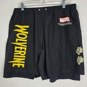 Darc Sport Marvel Hero Elite Series Wolverine Activewear Mens Large Black Short